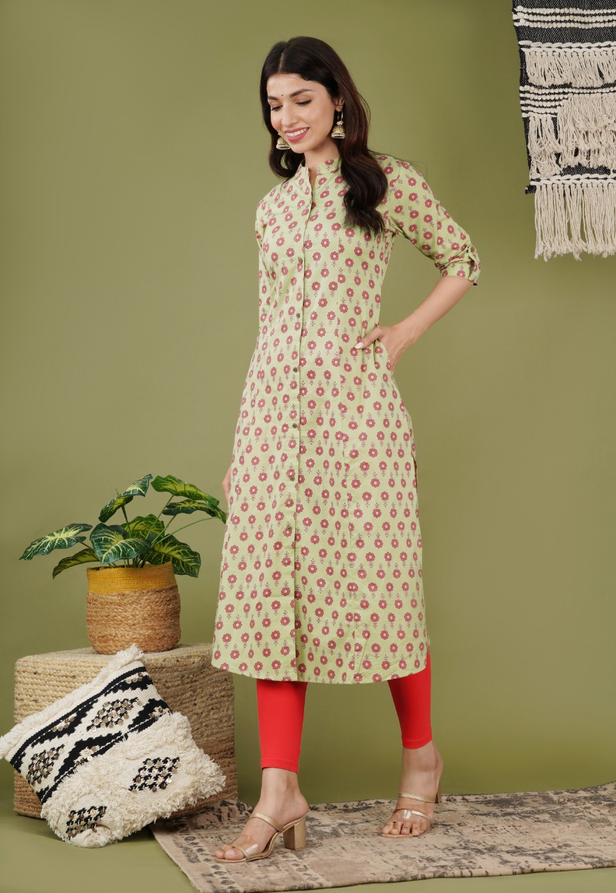 PEACH COLOR A LINE PRINCES CUT BOTH SIDE POCKET KURTI at Rs.2000/Piece in  jaipur offer by Ikkal