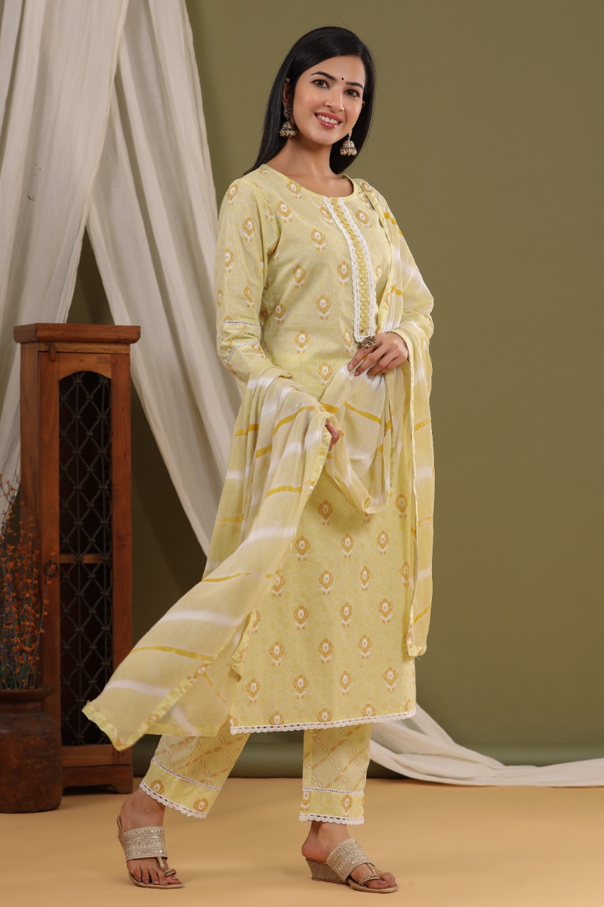 Exclusive Collection Light Yellow Kurti with Thread Work LKV001592