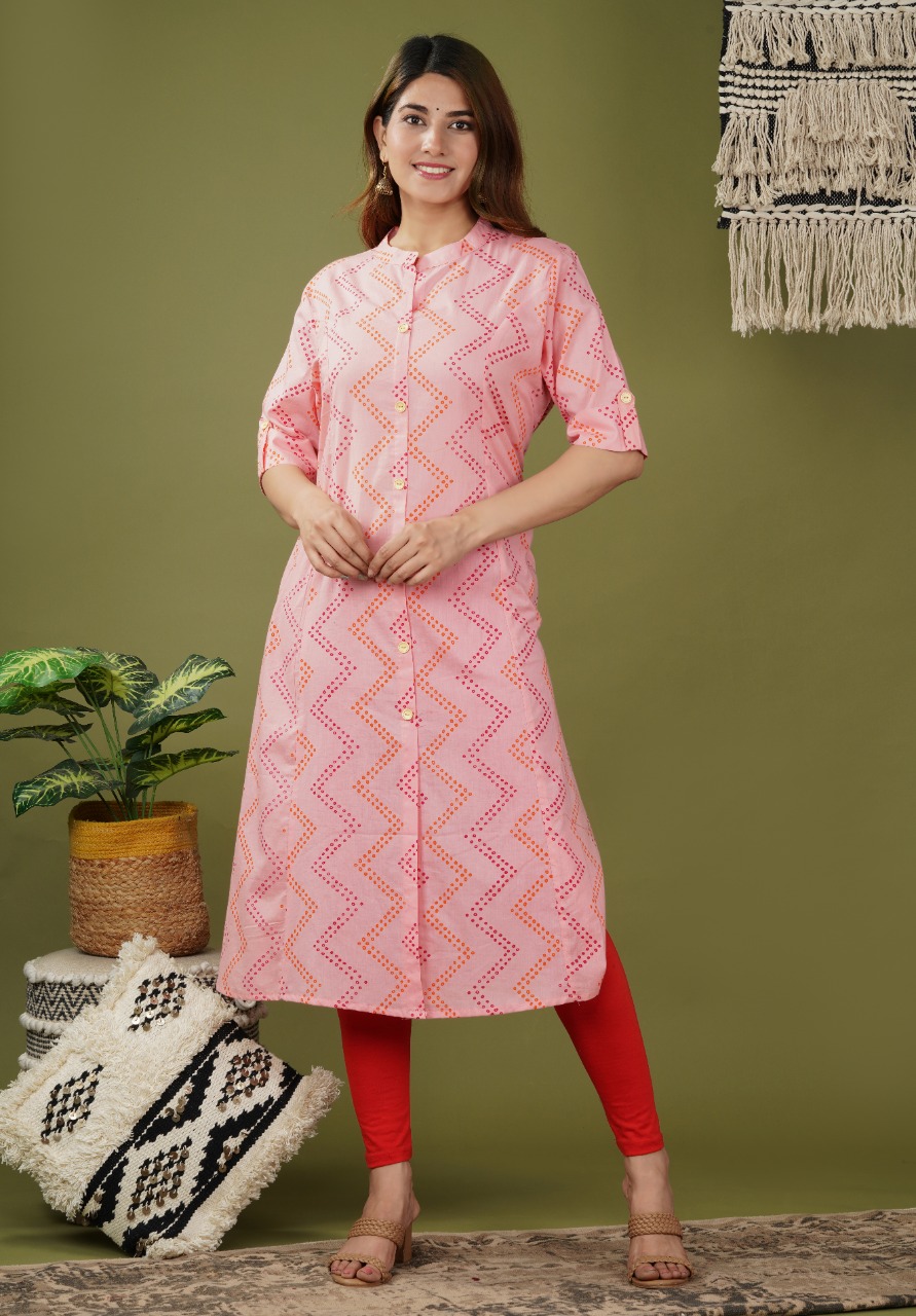 sky cotton fancy kurtis cross lining women